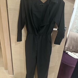 Maje Classic Black Jumpsuit One shoulder Size 34
